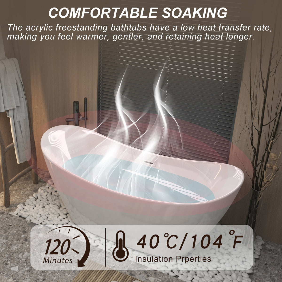 59" Acrylic Freestanding Tub - Gloss Finish