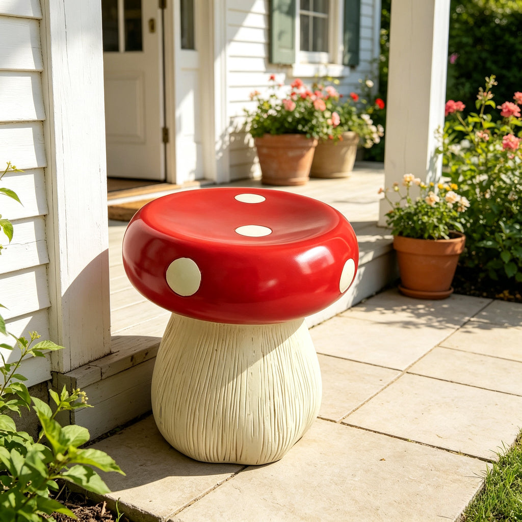 Oversized Mushroom Statue Stool