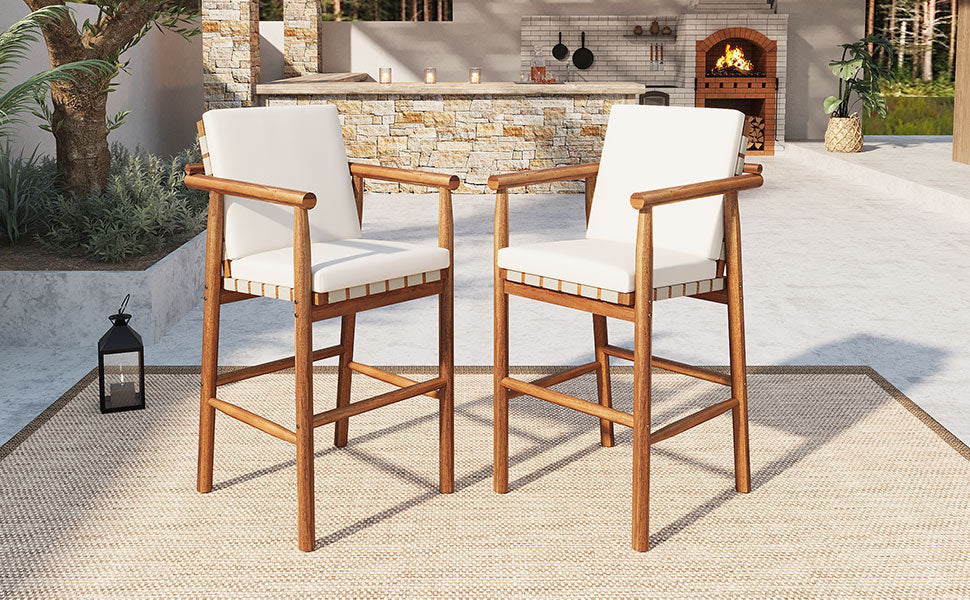 Outdoor Counter Height Bar Stools Chair Set of 2