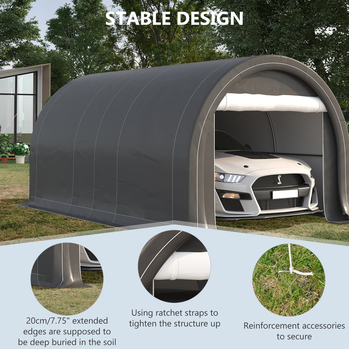 Outsunny 10' x 16' Heavy Duty Carport Garage Storage Tent