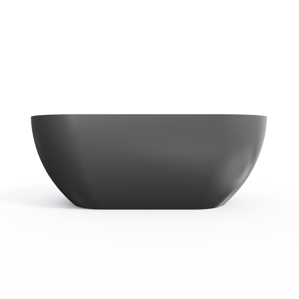 63 Inch Solid Surface Oval Shape Freestanding Bathtub