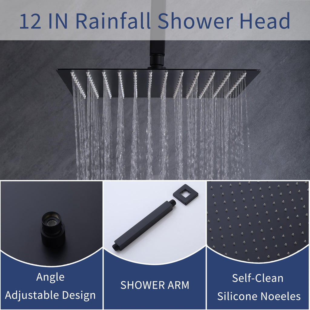 12 Inch Rainfall Shower Faucet Set
