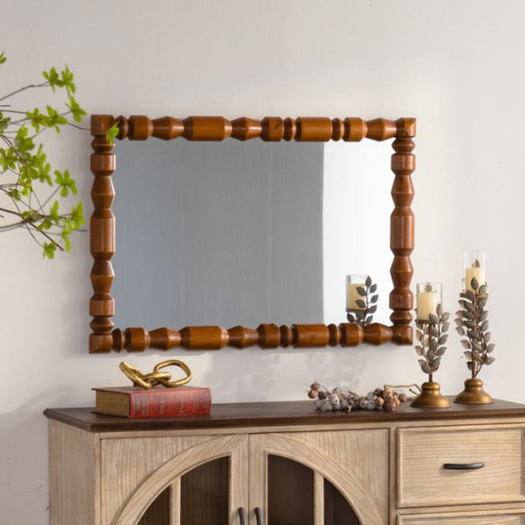 Vintage Wooden Carved Wall Mirror