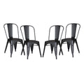 Set of 4 Stackable Metal Dining Chairs