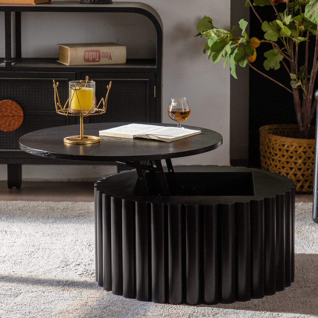 Round Coffee Table With Lift Function