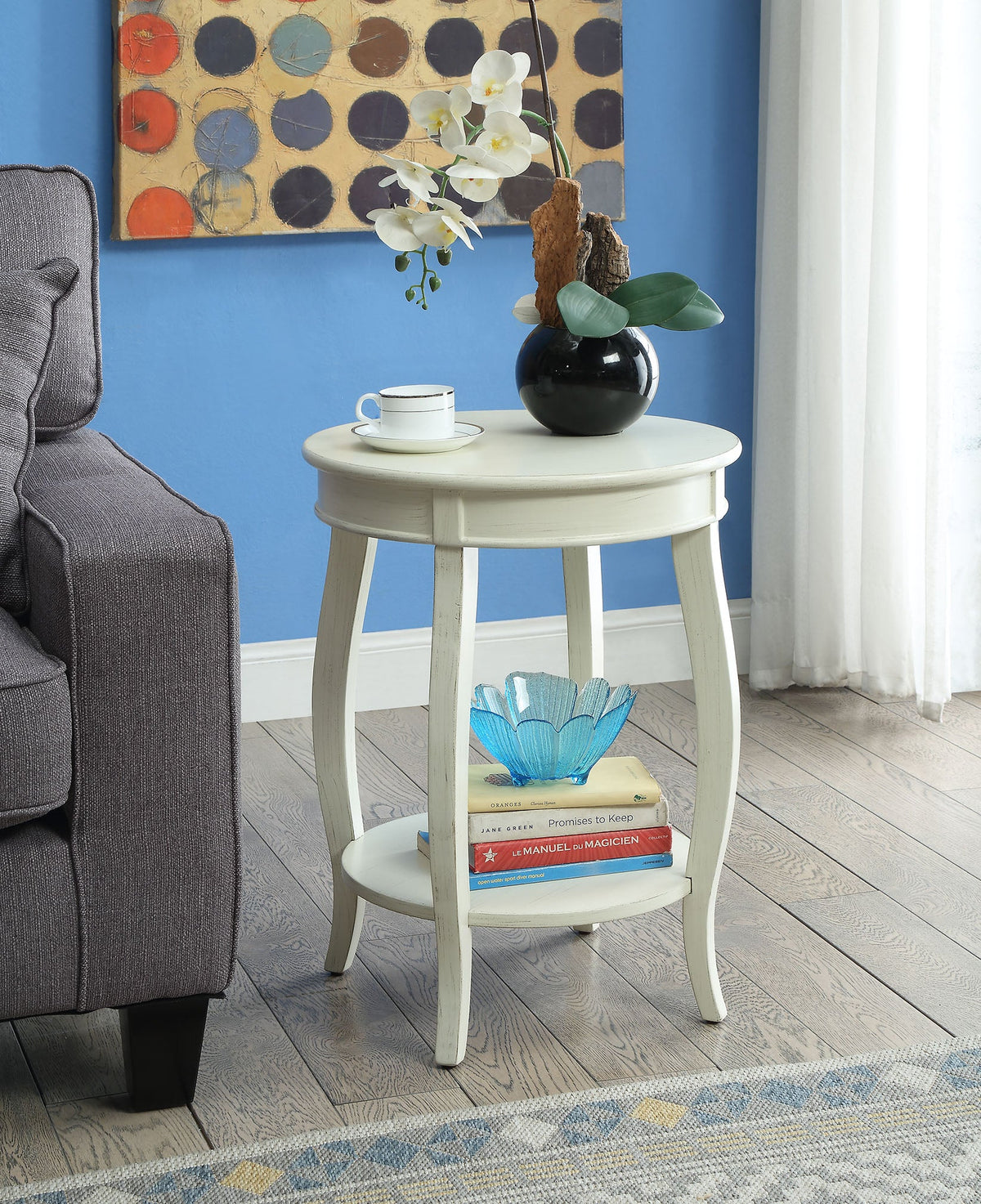 Aberta Antique Round Leg Table