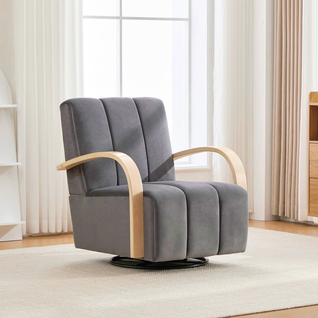30.7"W Upholstered 360° Swivel Accent Chair