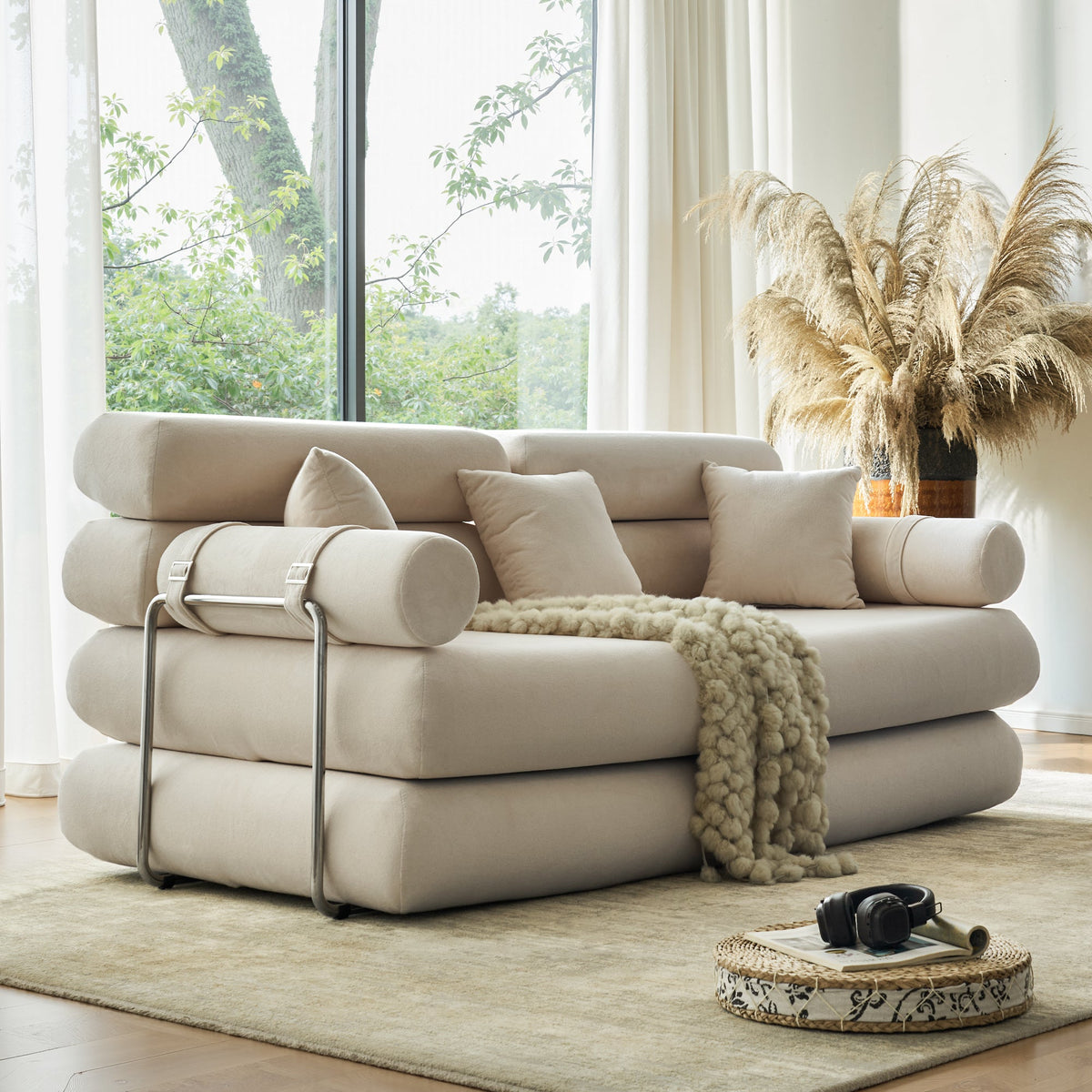 Convertible L-Shaped Sectional Sofa Bed