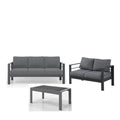 3-Piece Modern Aluminum Patio Conversation Set