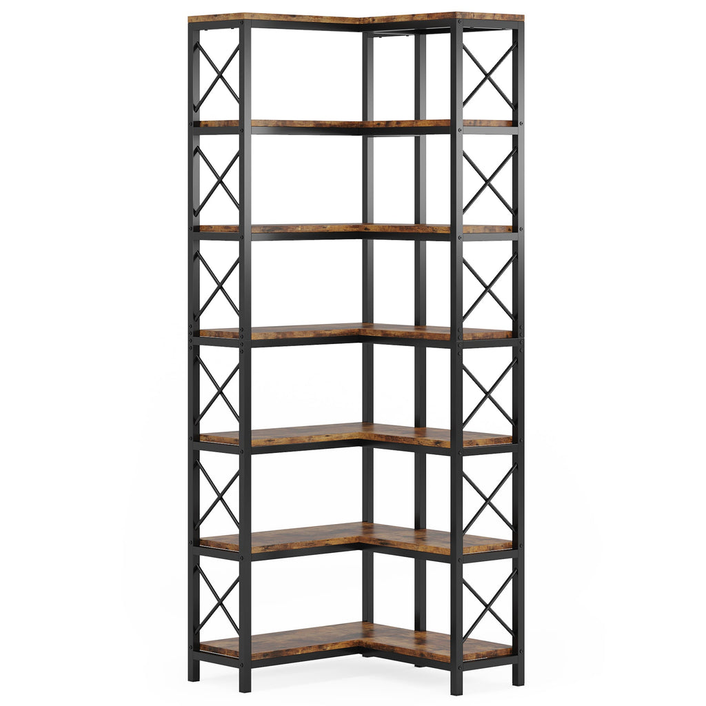 79.53" Tall 7-Tier Large Corner Bookshelf