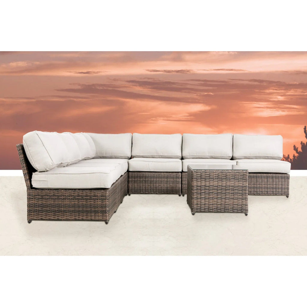 6-Person Wicker Outdoor Seating Group with Cushions