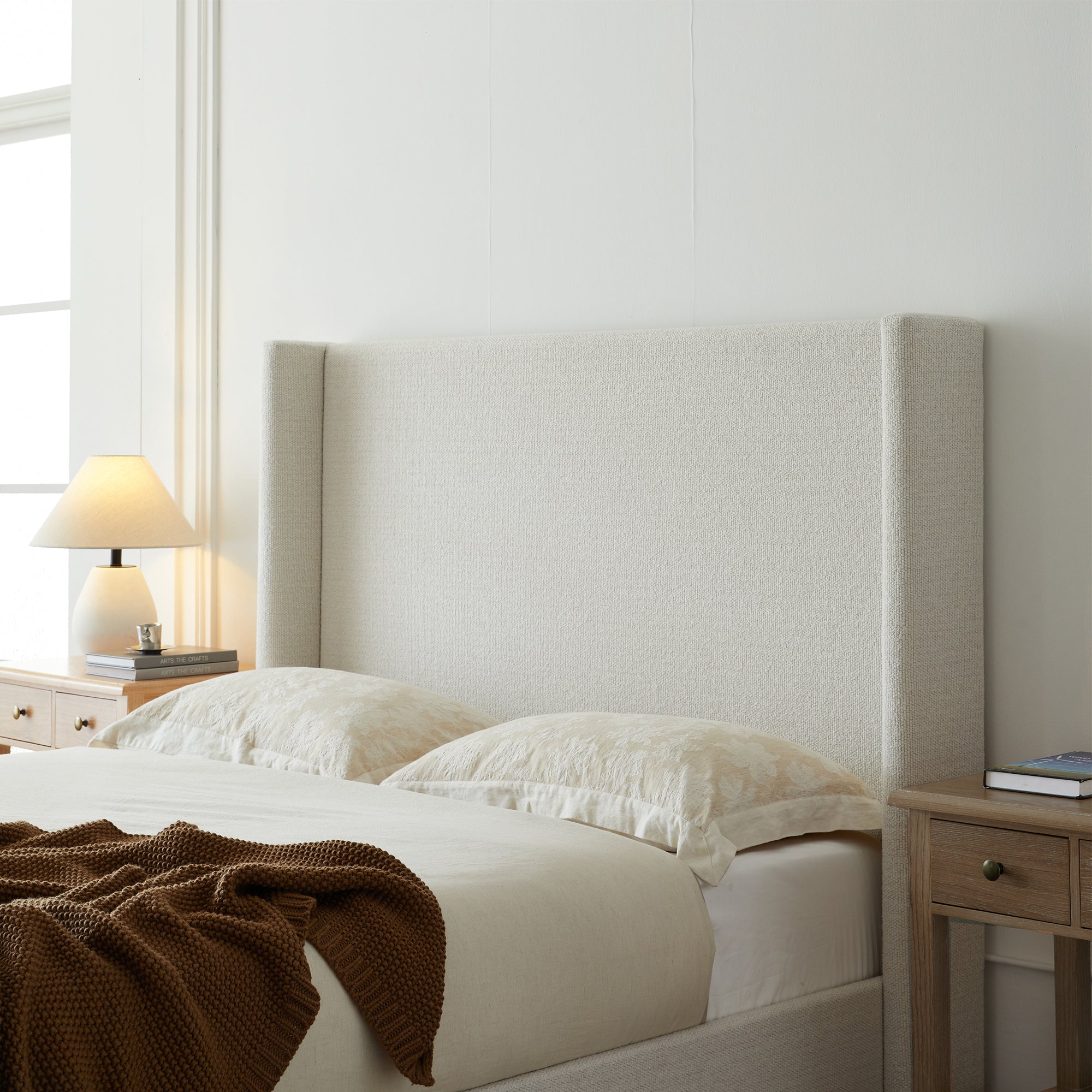 Hosford Upholstered Wingback Bed