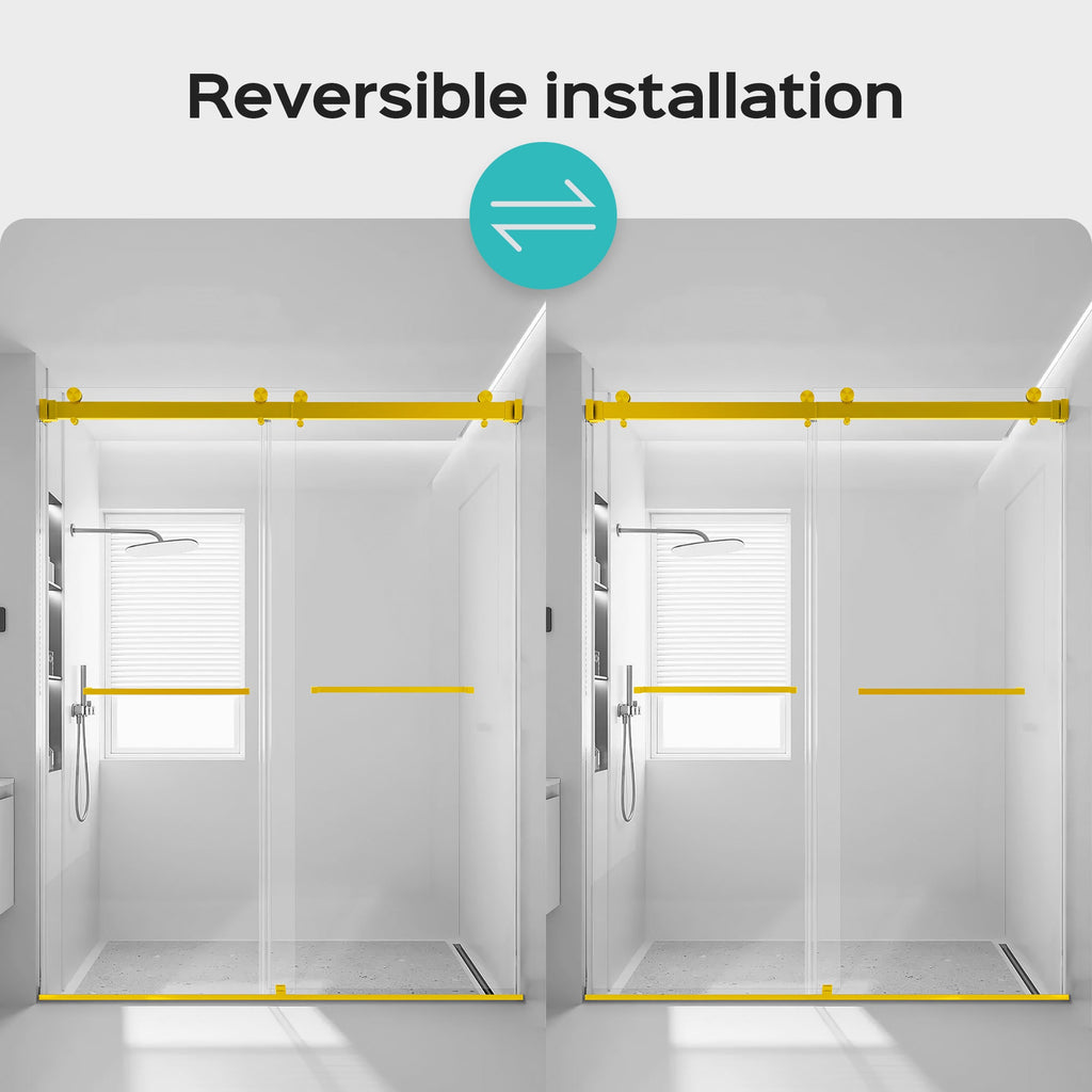56-60 Inches x 76 Inches Frameless Double Sliding Shower Door
