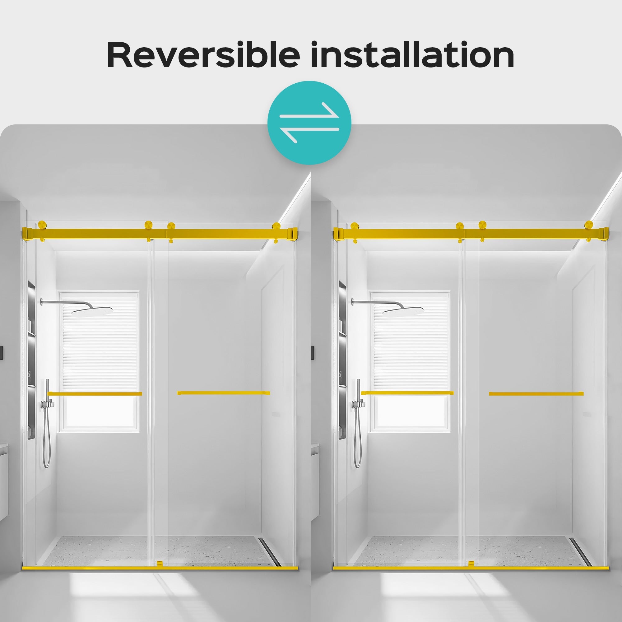 56-60 Inches x 76 Inches Frameless Double Sliding Shower Door