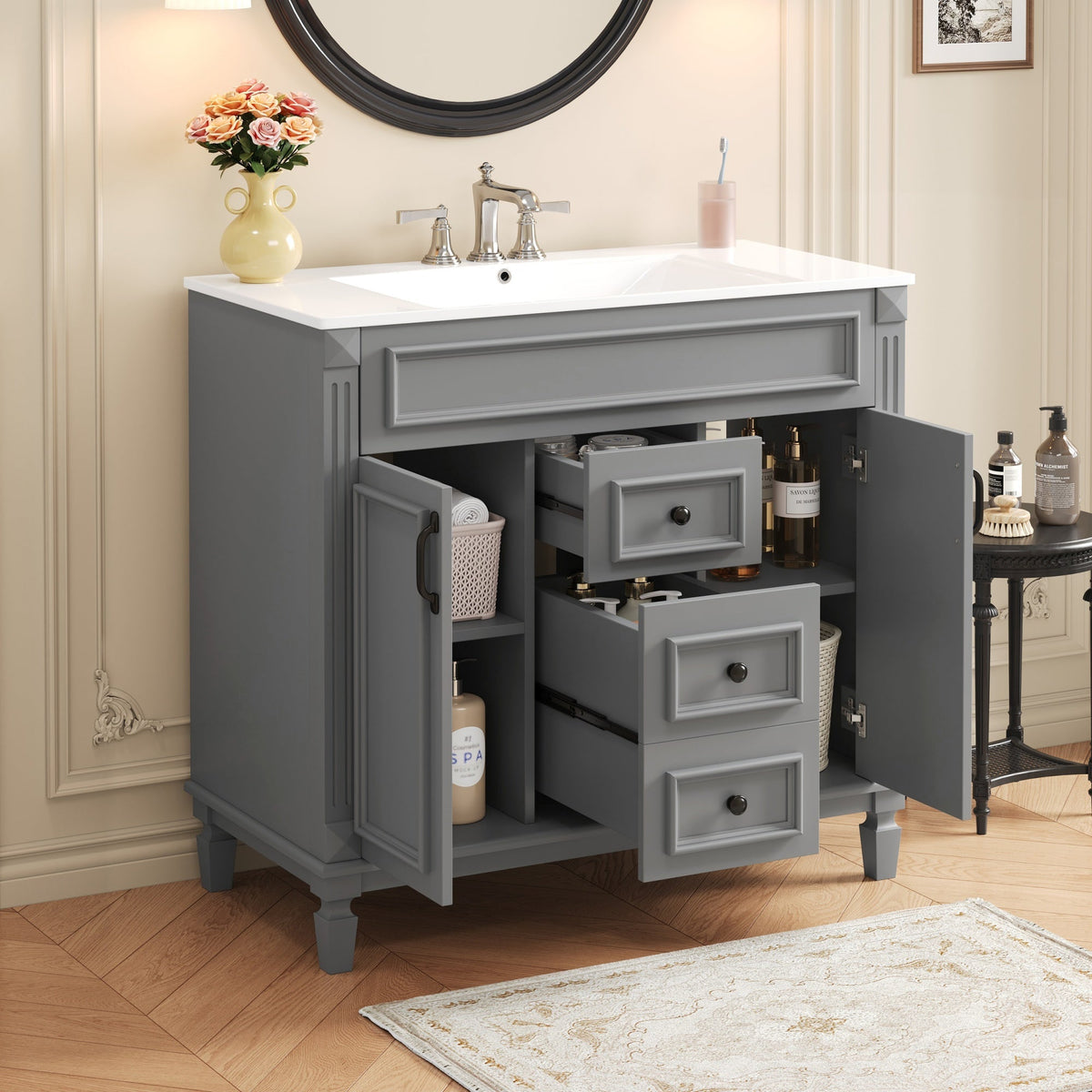 36" Bathroom Vanity with Top Sink