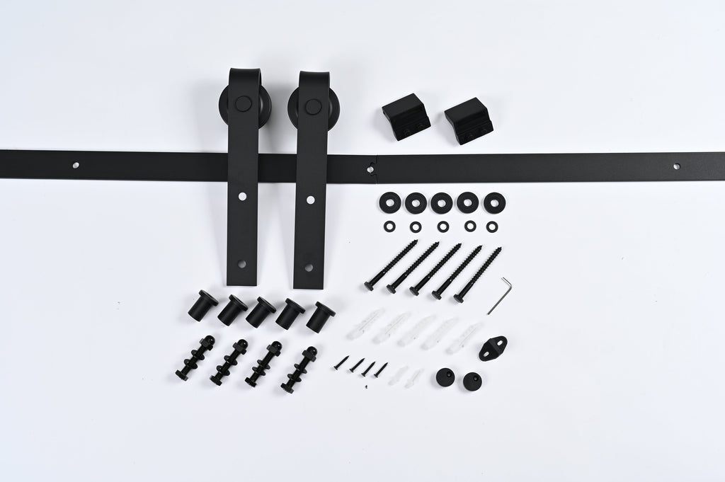 8 Ft Double Sliding Barn Door Track and Handle Hardware Kit
