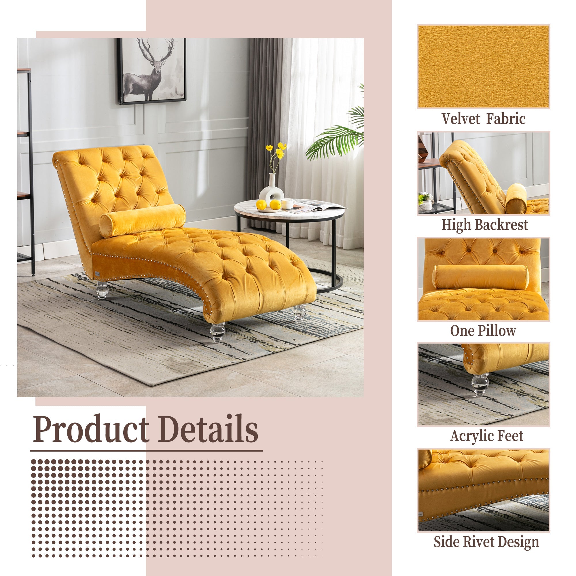 Velvet Chaise Lounge Indoor