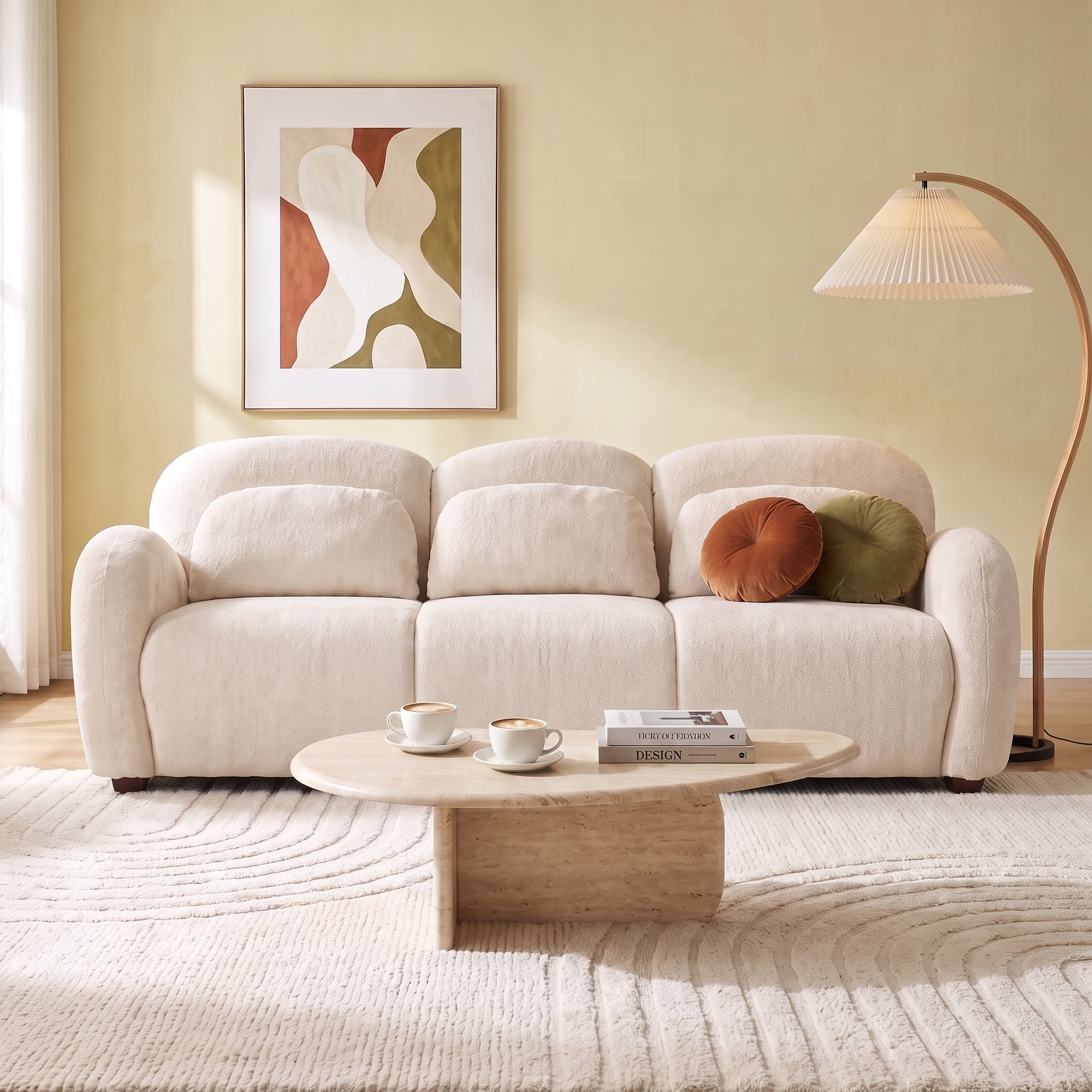 78 Inch Modern 3 Seater Boucle Sofa Upholstered Couch
