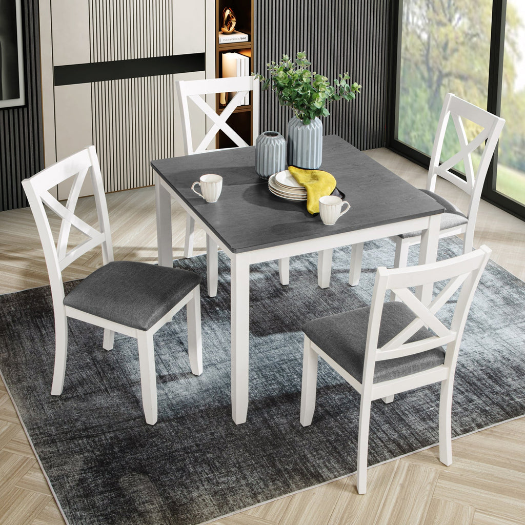 5-Piece Dining Table Set with 4 Chairs