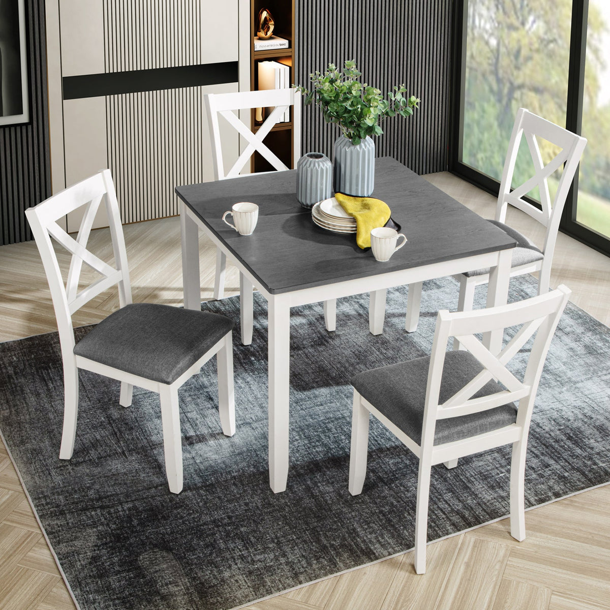 5-Piece Dining Table Set with 4 Chairs