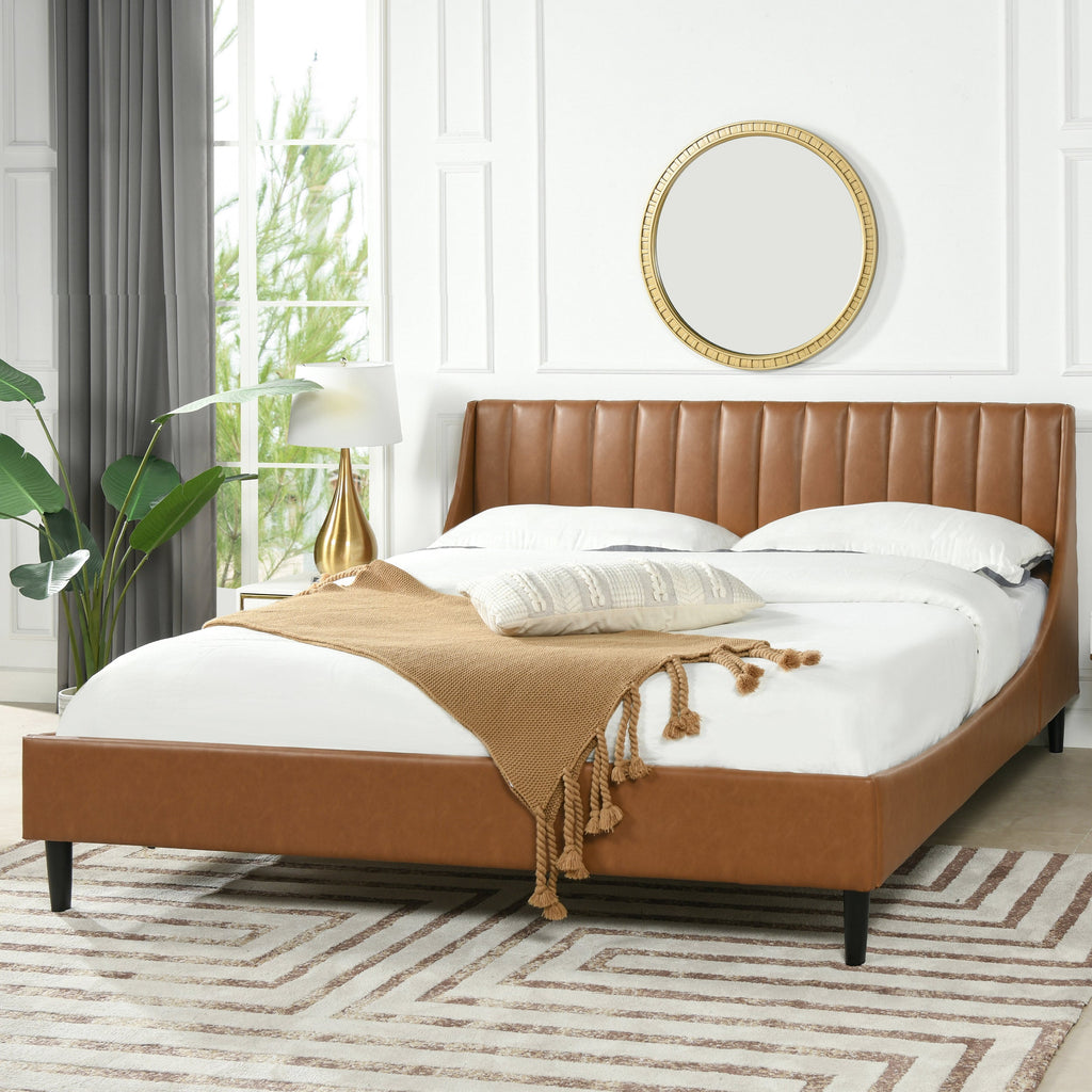 Aspen Vertical Tufted Headboard Platform Bed Set, King