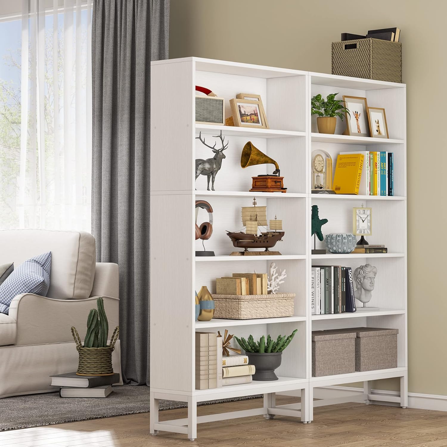 70.87" 5-Tier Heavy Duty Library Bookshelf