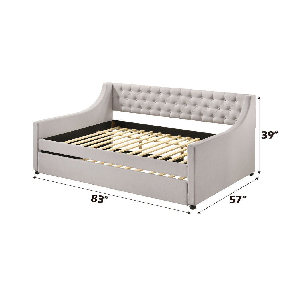 Lianna Fog Fabric Full Daybed & Twin Trundle