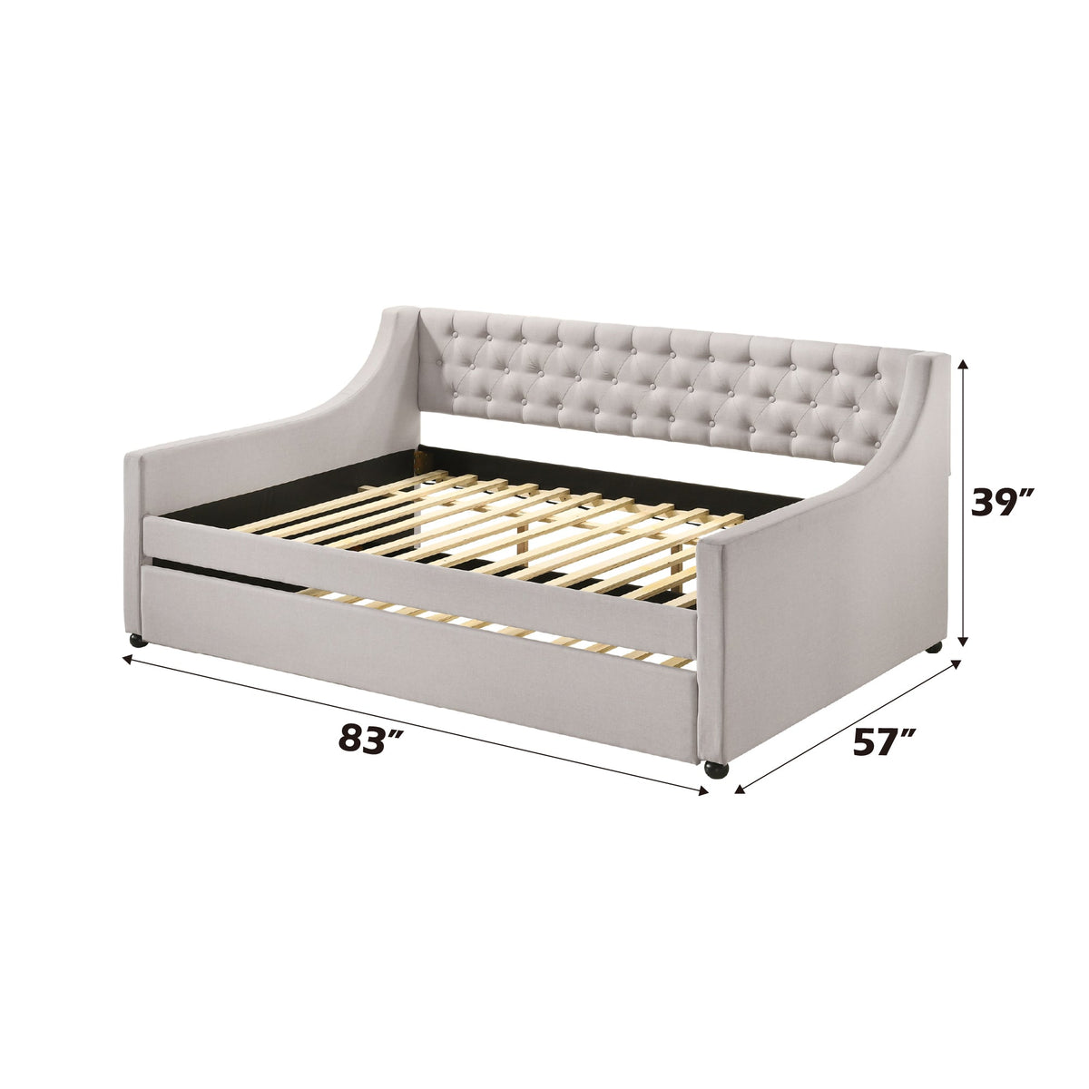 Lianna Fog Fabric Full Daybed & Twin Trundle