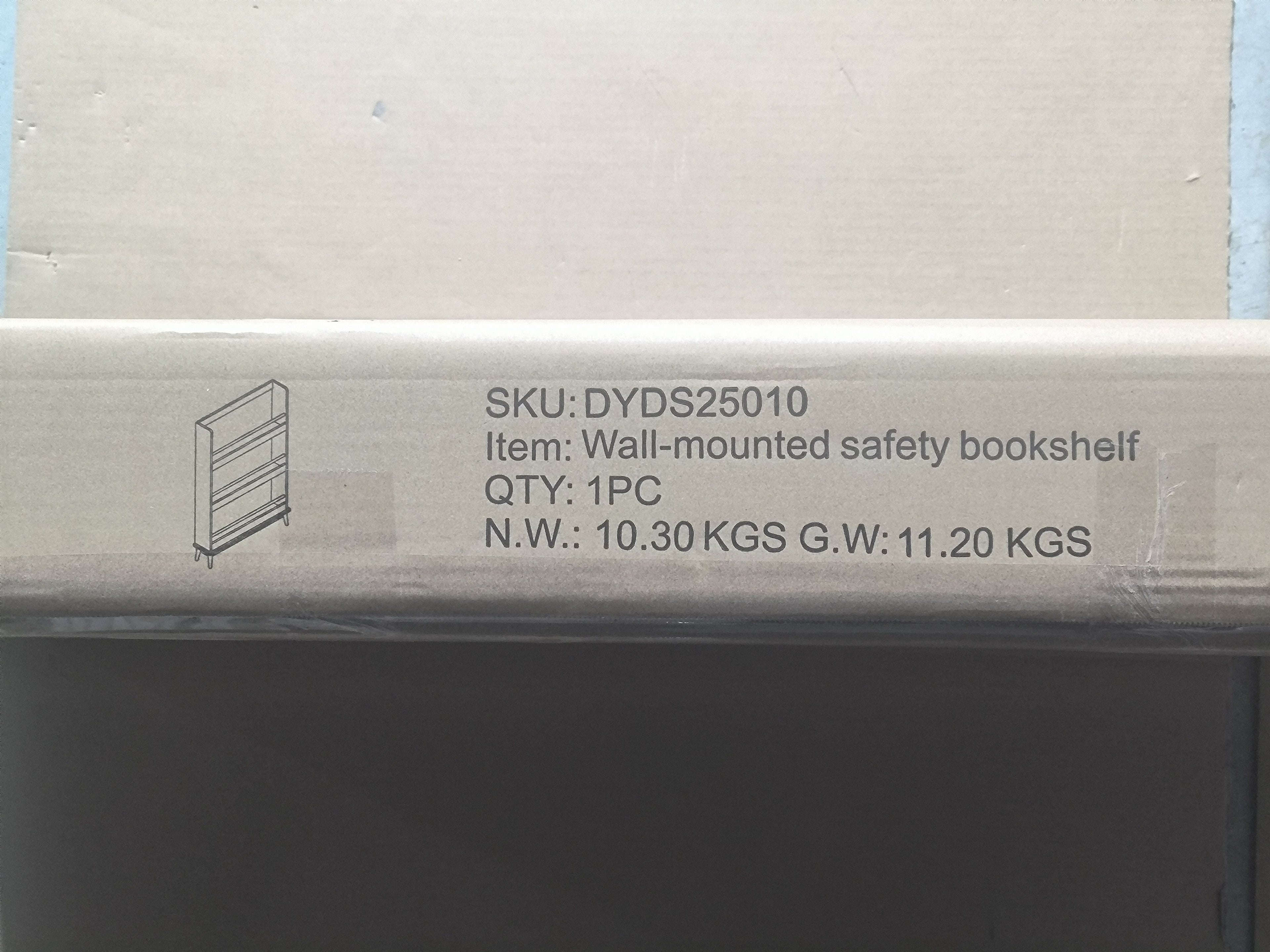 Wall-Mounted Kids Bookshelf with 3 Front-Facing Display Shelves