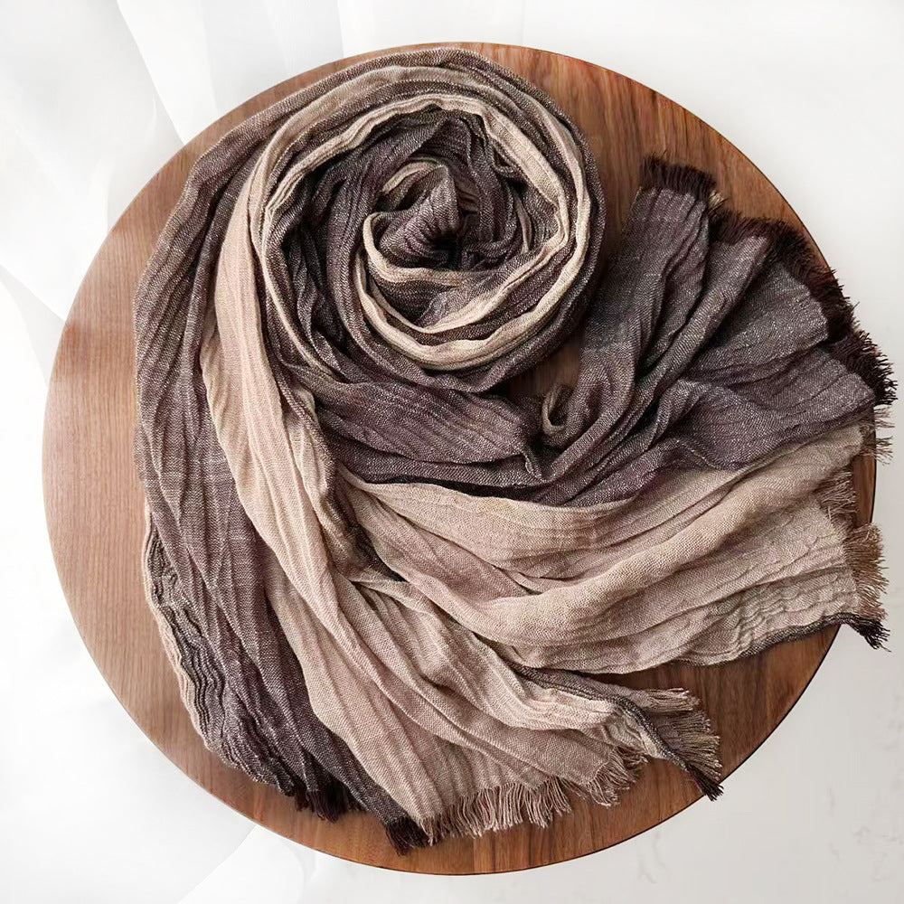 Long Jacquard Patchwork Scarf Decorative Cotton