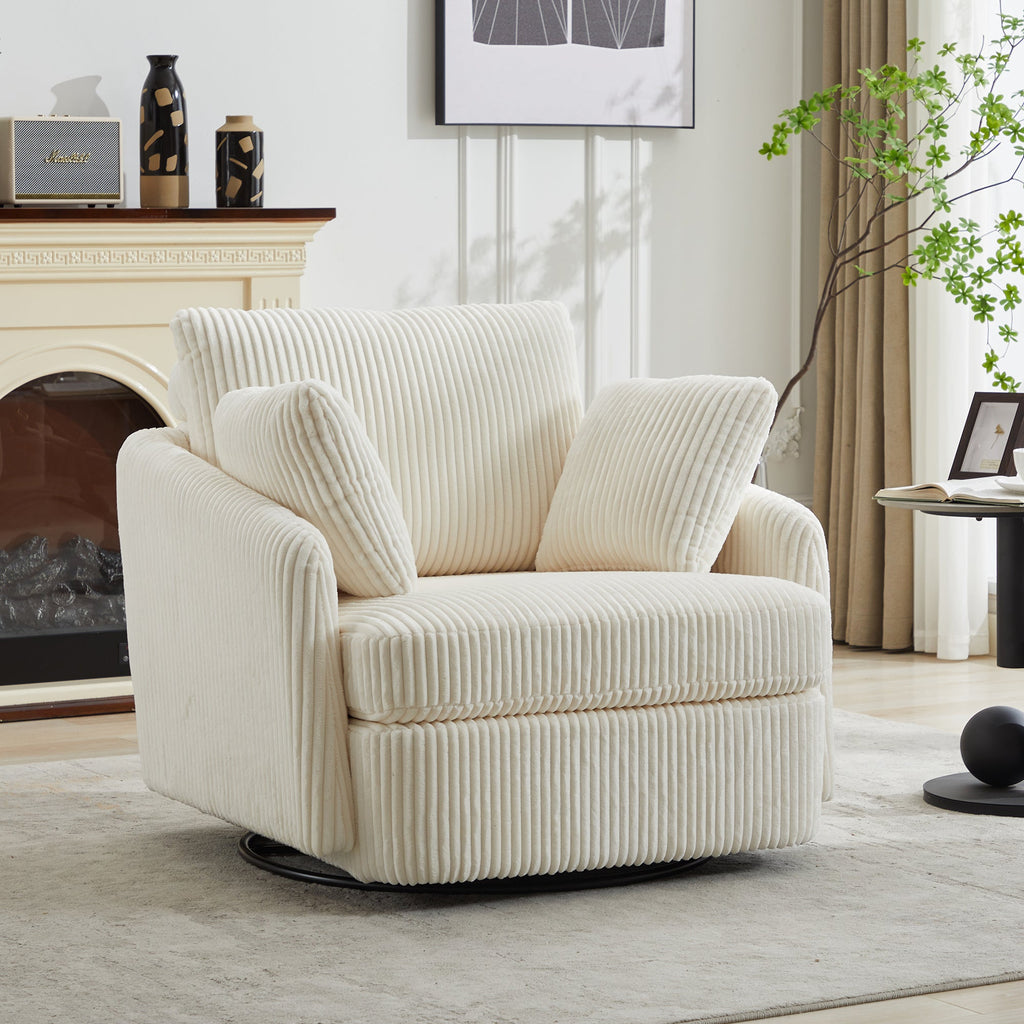 40.55''W Swivel Accent Chair with Pillows