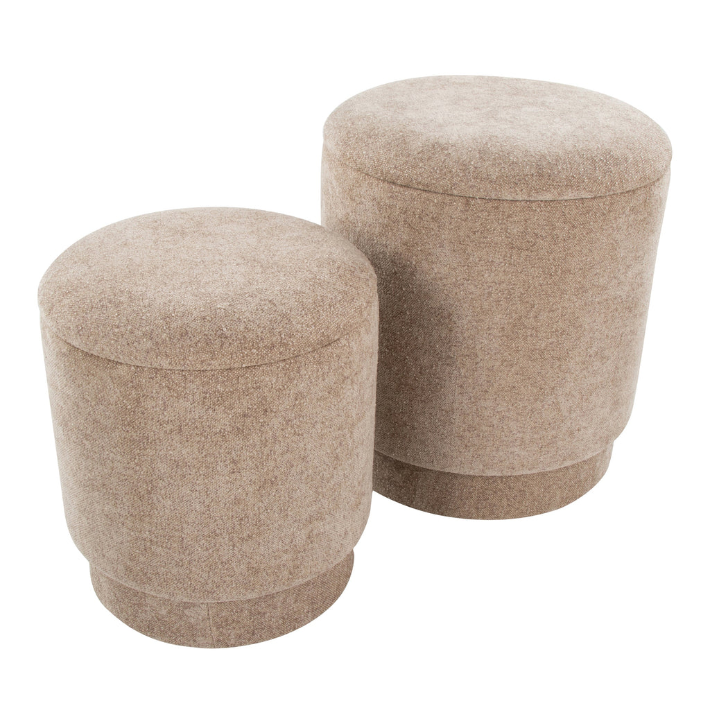 Upholstered Contemporary Ottoman Set