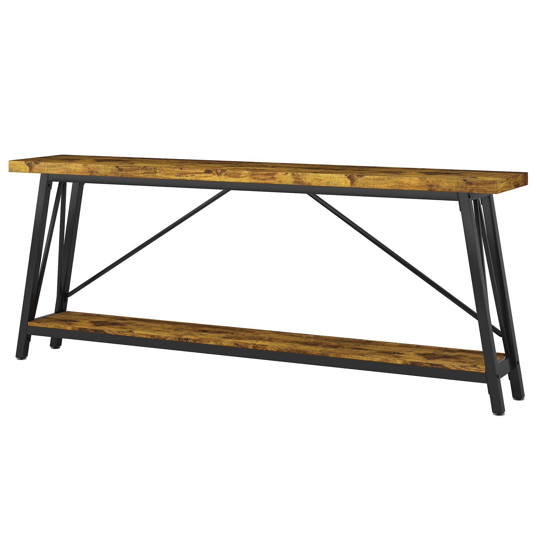 70.9" Extra Long Rustic Industrial Sofa Table