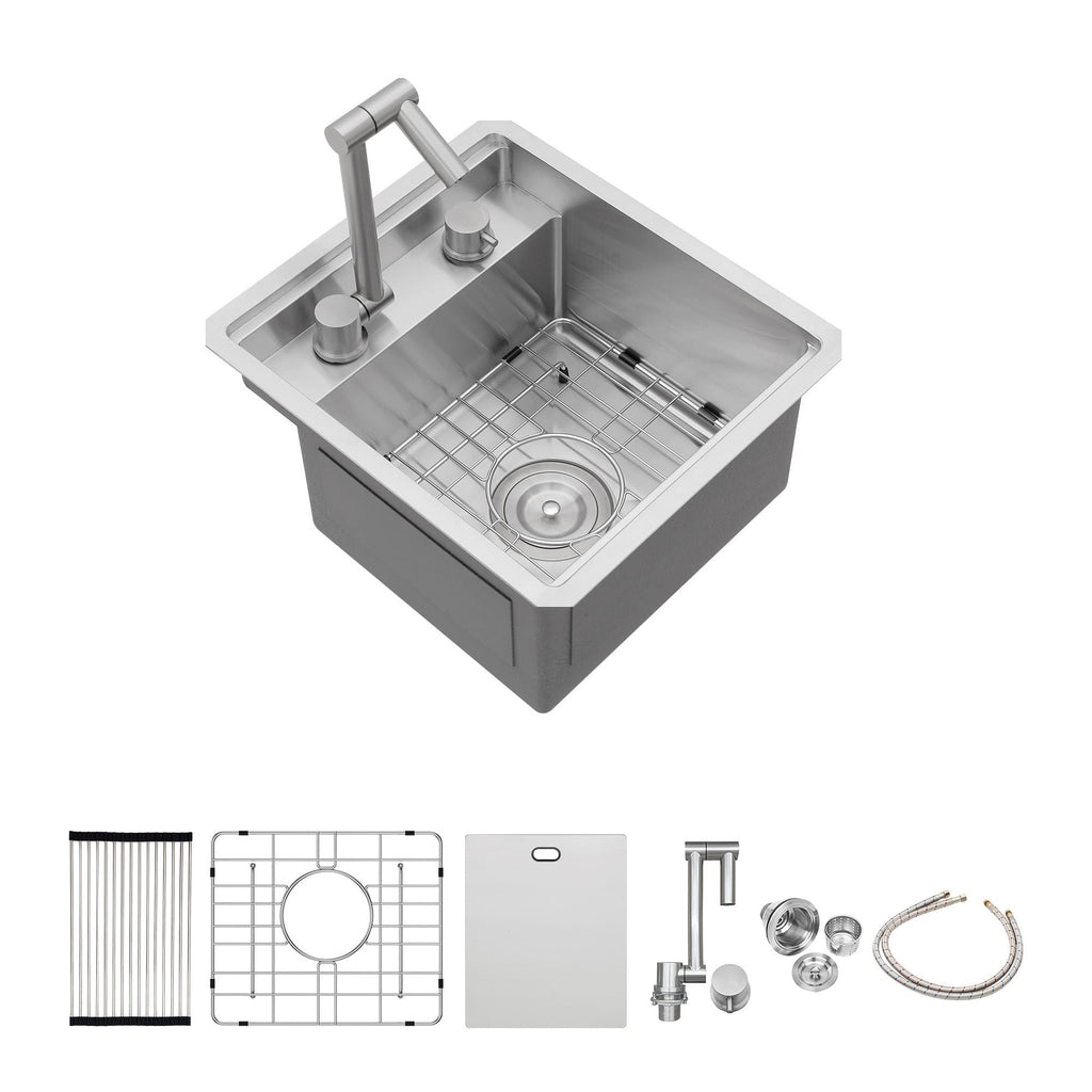 15" Undermount Bar Sink With Folding Faucet