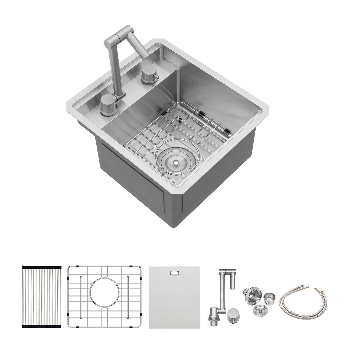15" Undermount Bar Sink With Folding Faucet