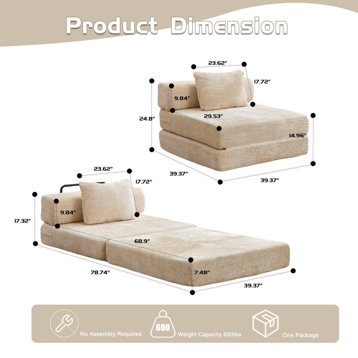 Compression Sofa - Convertible Floor Sofa Bed