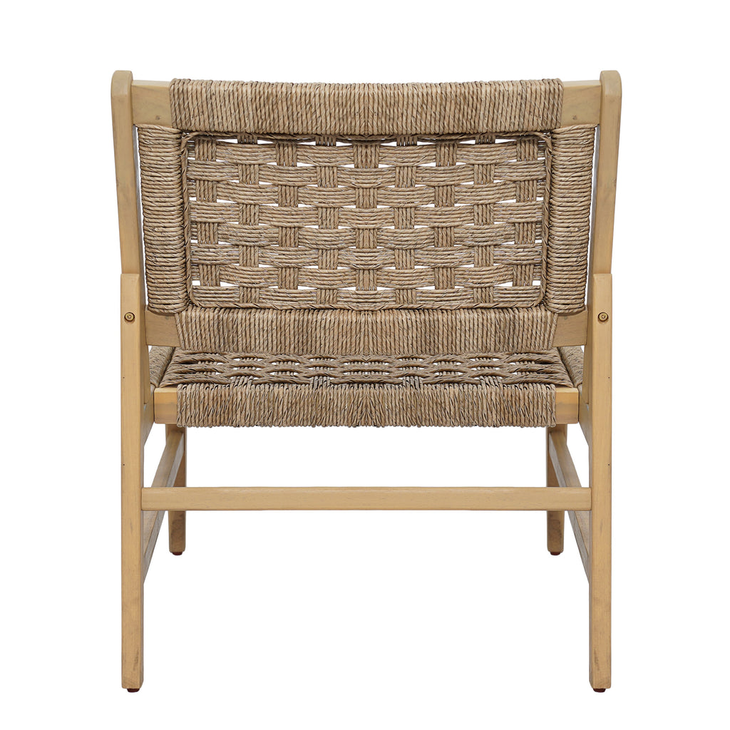 Noreen Club Chair Acacia Wood and Wicker Woven