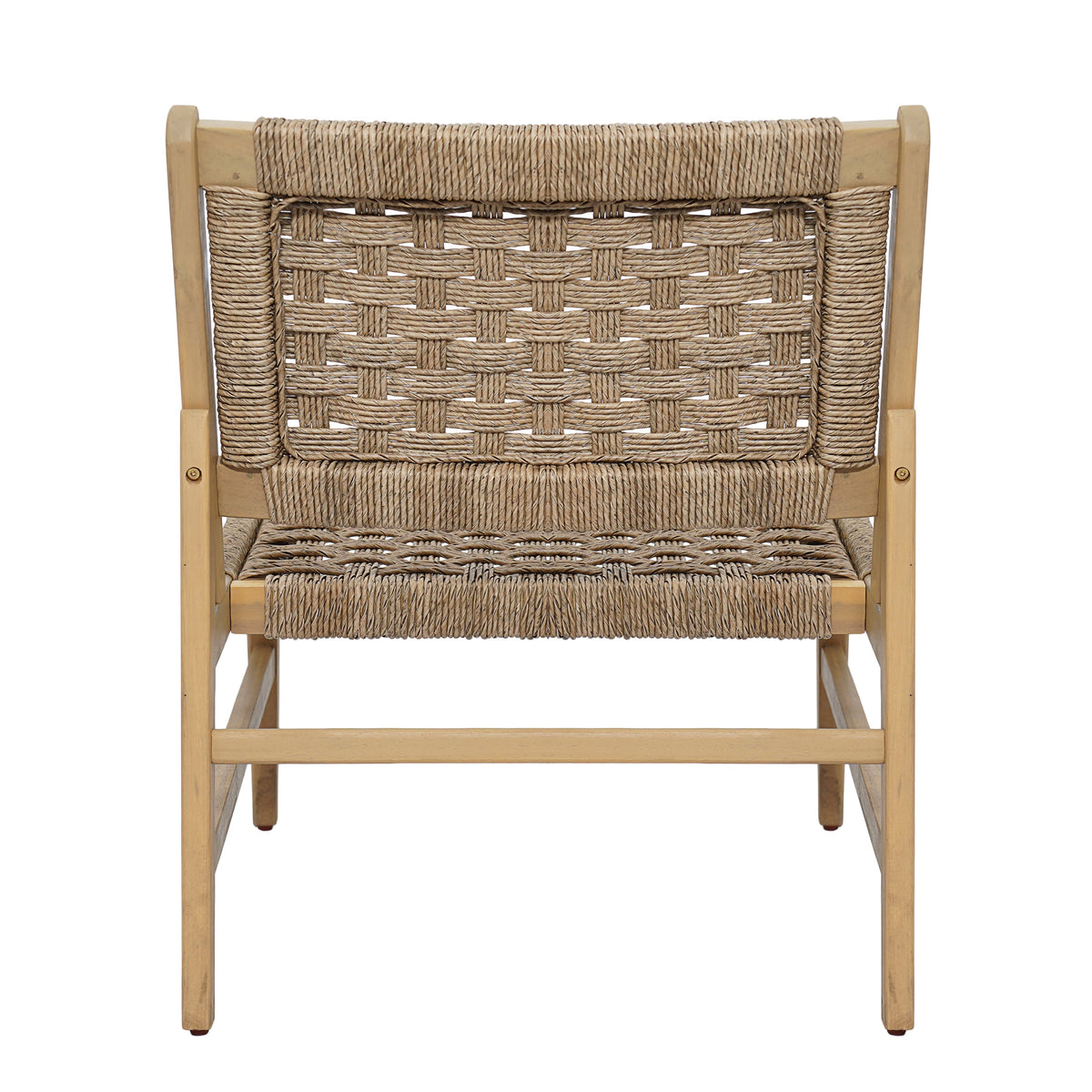 Noreen Club Chair Acacia Wood and Wicker Woven