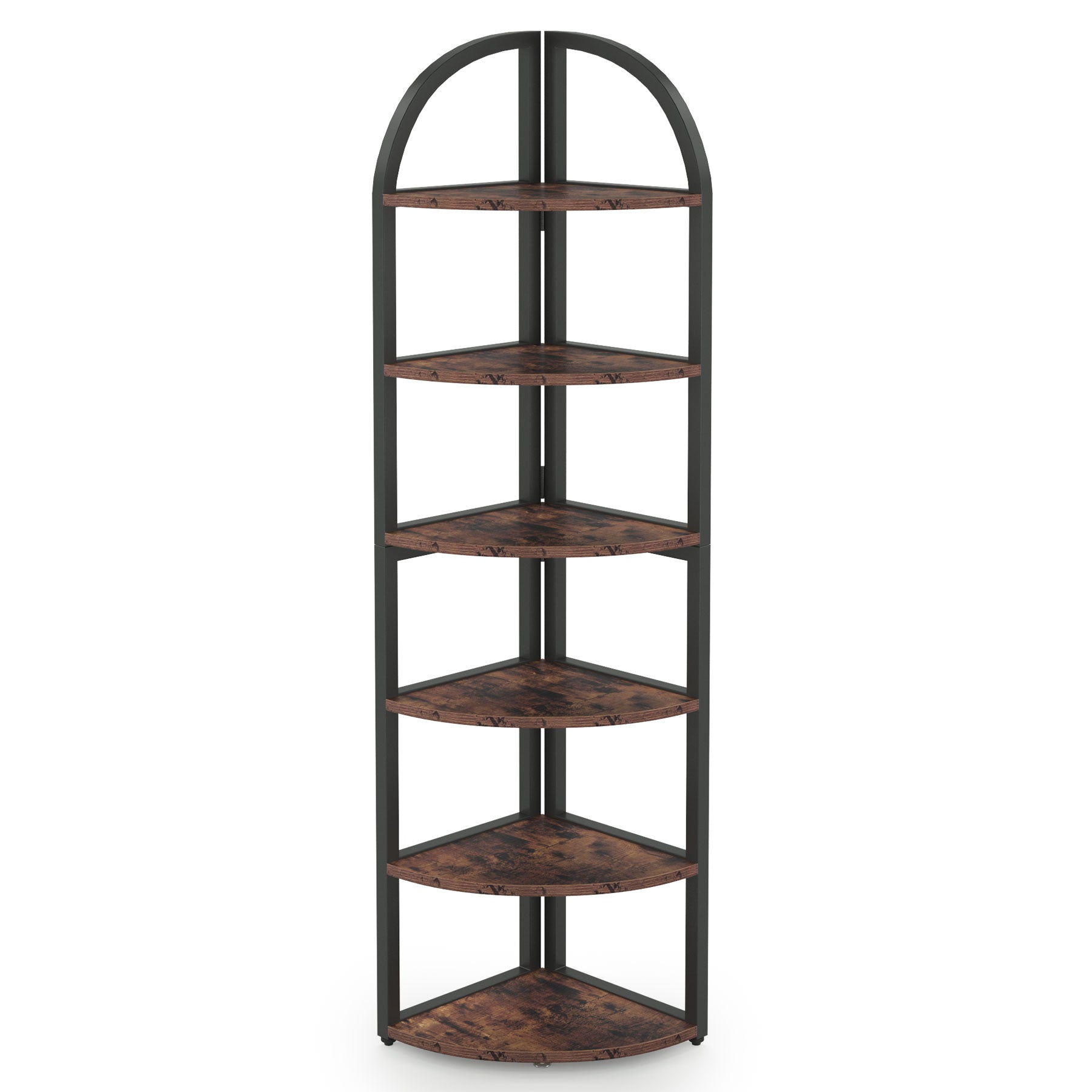 71.65" Tall 6 Tier Rustic Corner Shelf