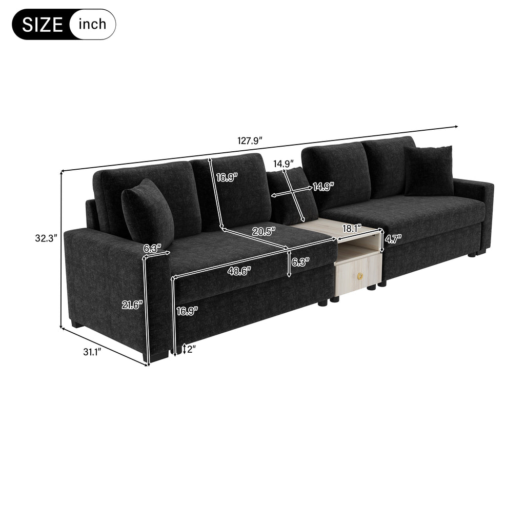 Modern Sofa Couch 127.9" Modular Sofa