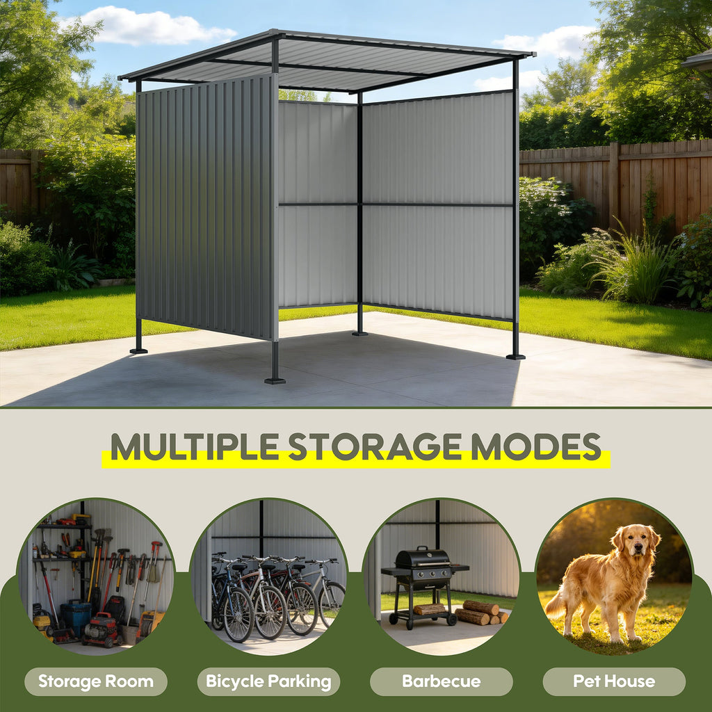 6x6FT Outdoor Pergola with Hardtop Roof