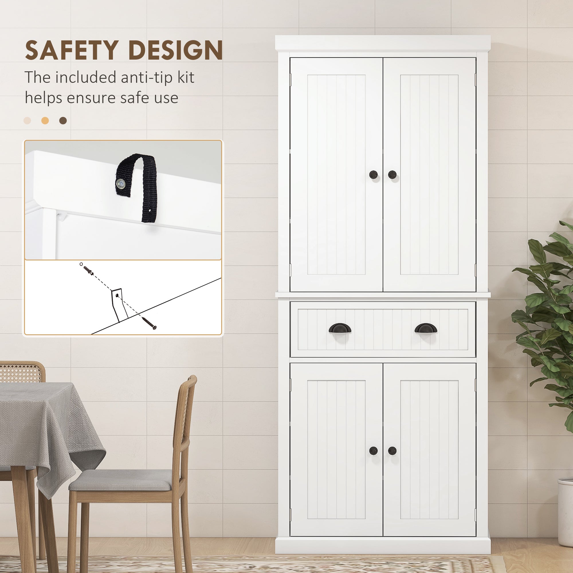 HOMCOM 72" Kitchen Pantry, Tall Storage Cabinet