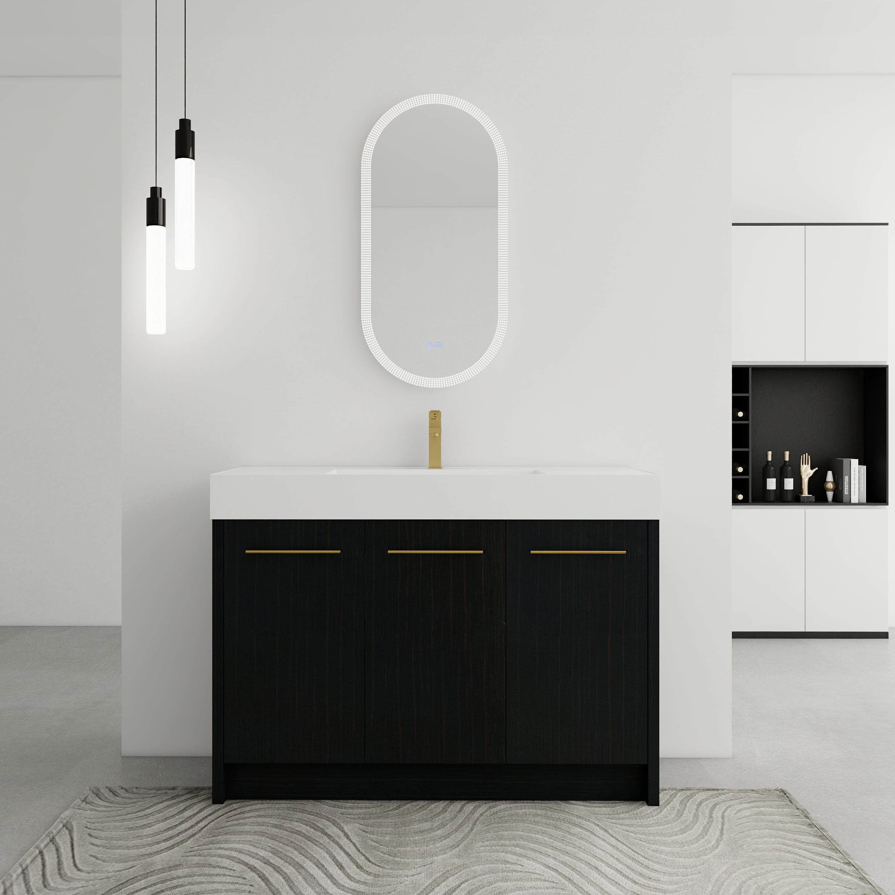 48 Inch Freestanding Bathroom Vanity with Resin Sink
