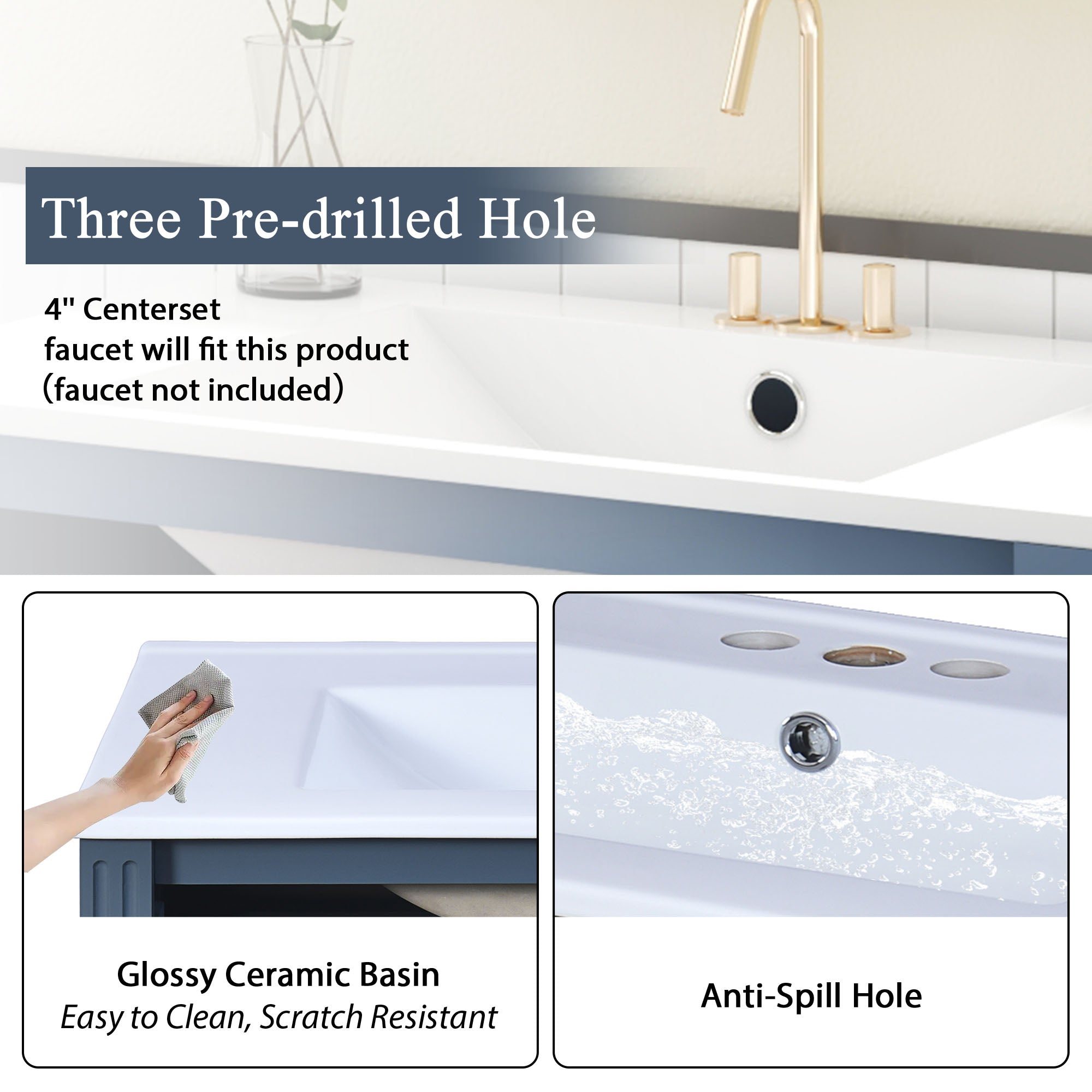 30'' Bathroom Vanity with Ceramic Sink