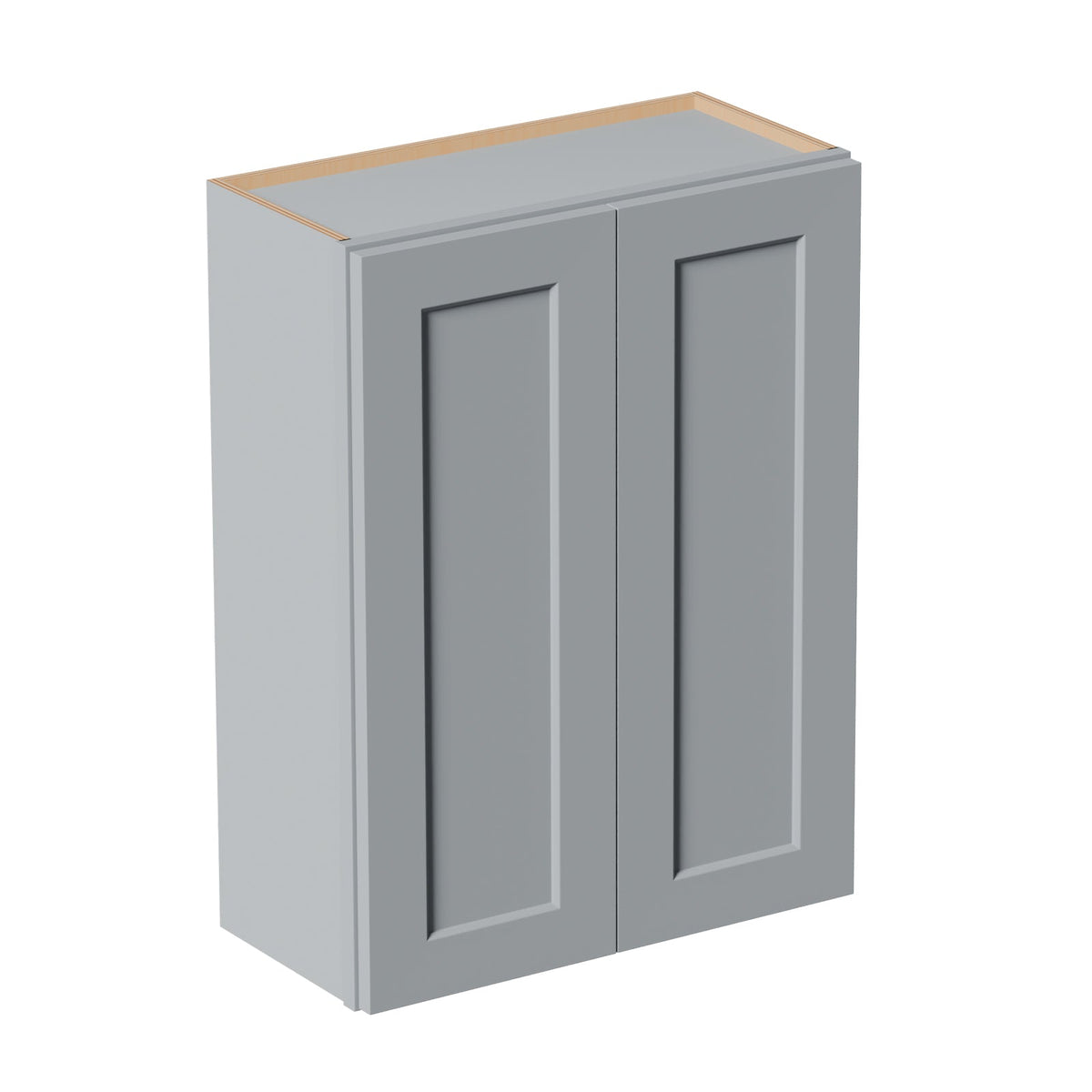Gray Shaker Solid Wood Wall Cabinet with Soft-Close Doors