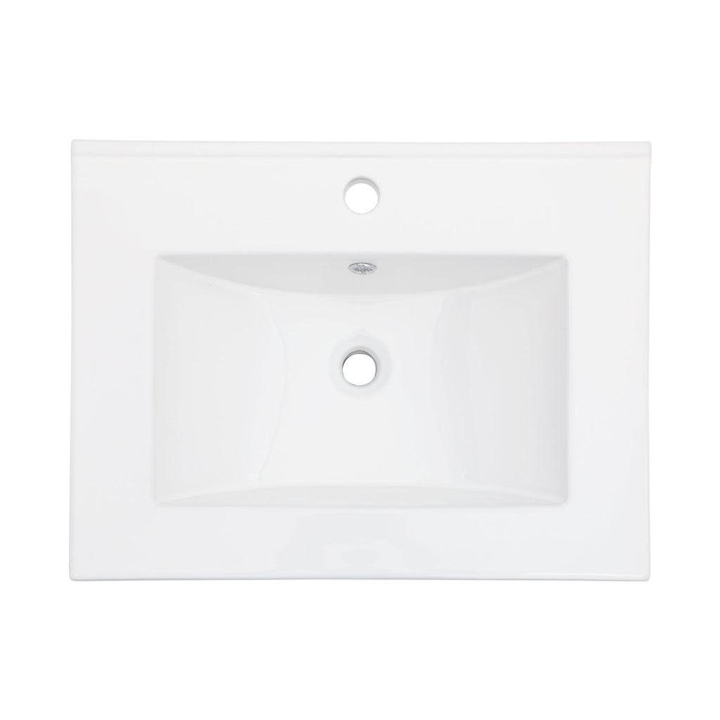 24"x18" White Rectangular Single Vanity Top