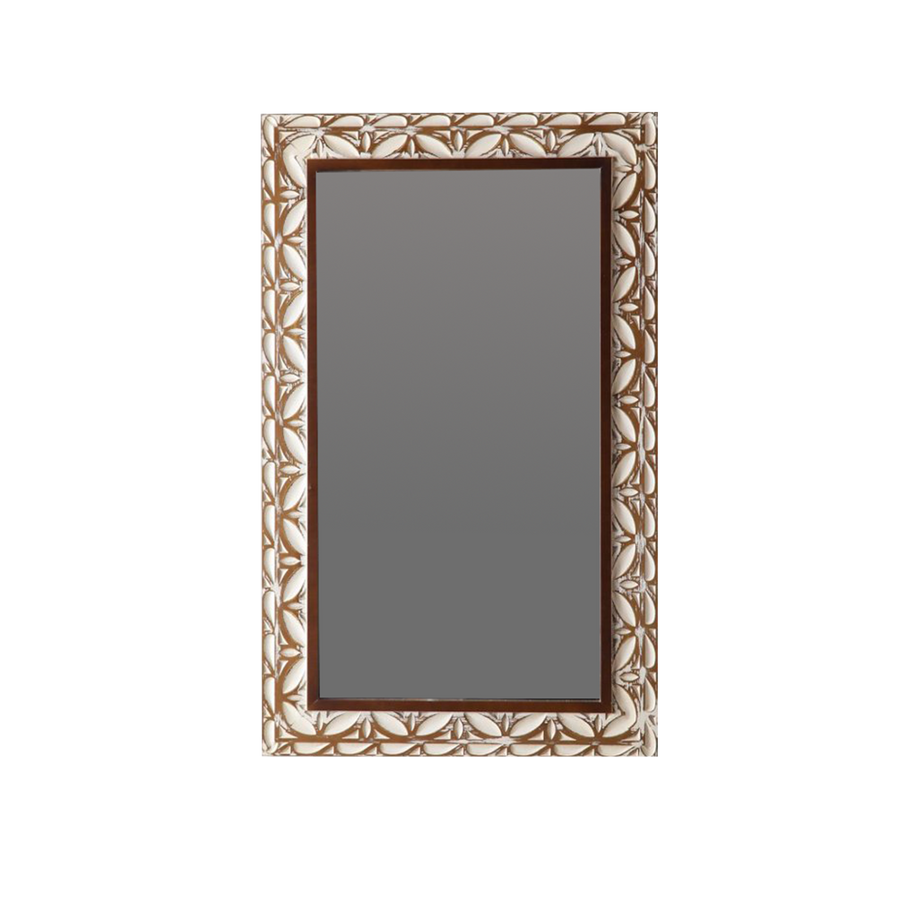 29.13"×47.24" Rectangular Carved Leaf Wall Mirror