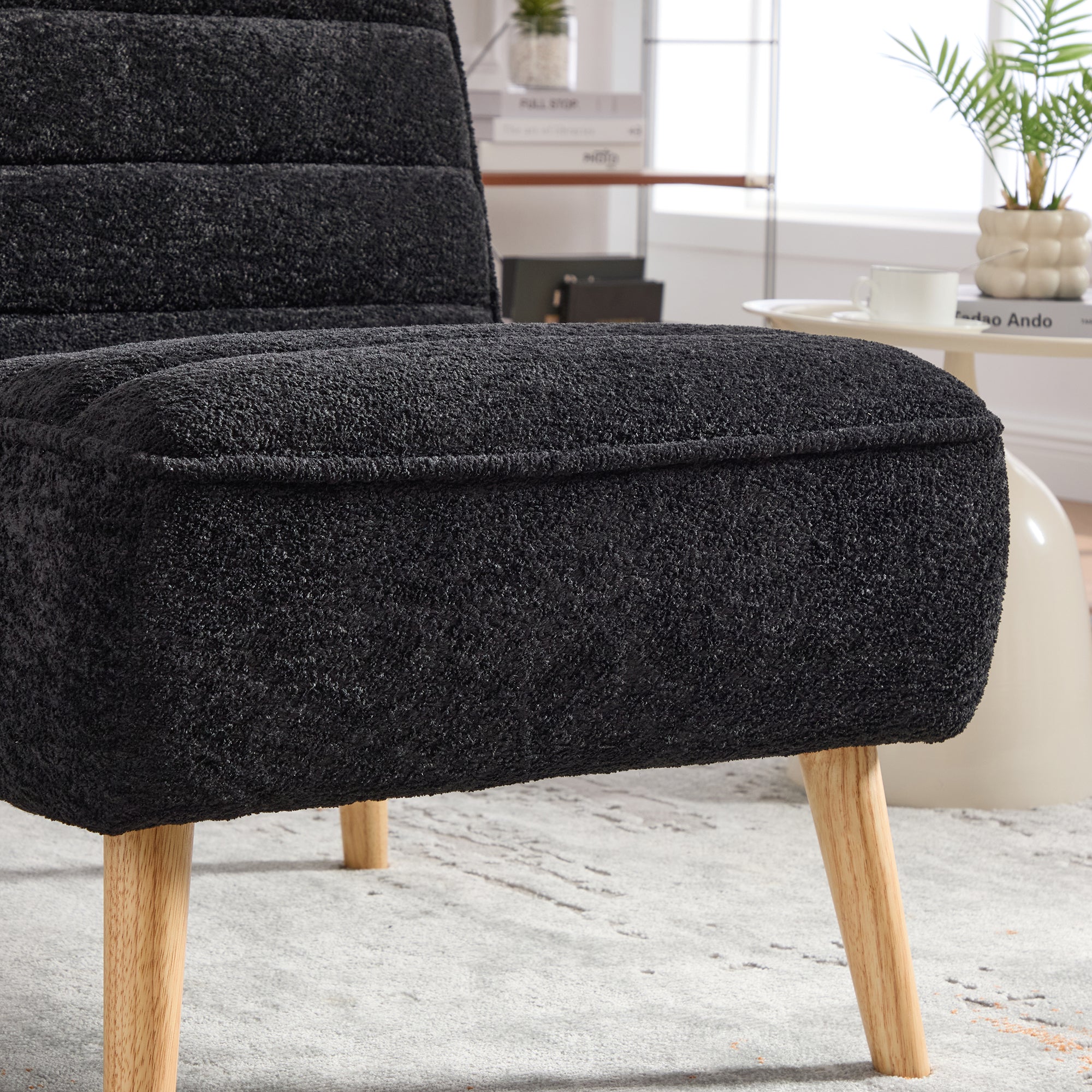 24.4" Wide Modern Upholstered Armless Chair