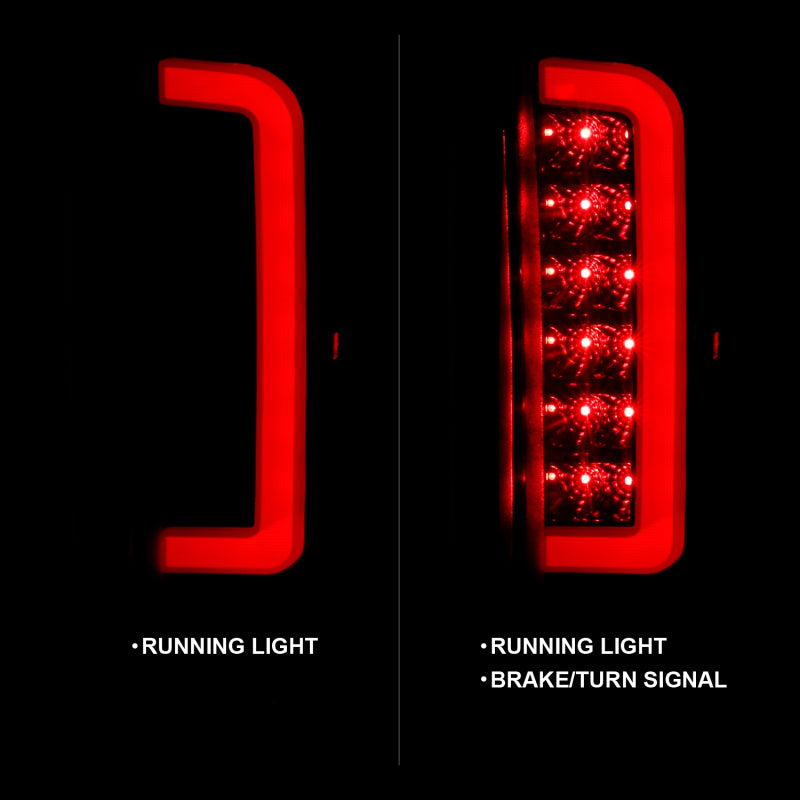 ANZO 1987-1996 Ford F-150 LED Taillights Black Housing Smoke Lens (Pair) 311351