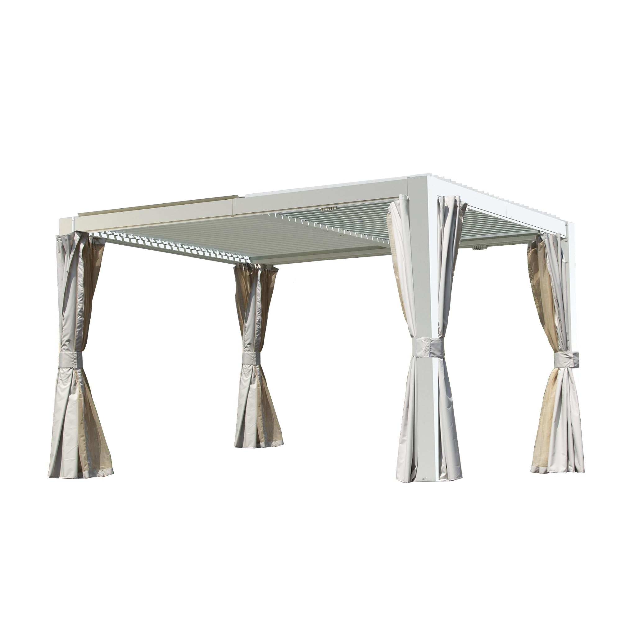 10x12 FT Outdoor Louvered Pergola with Adjustable Louvers